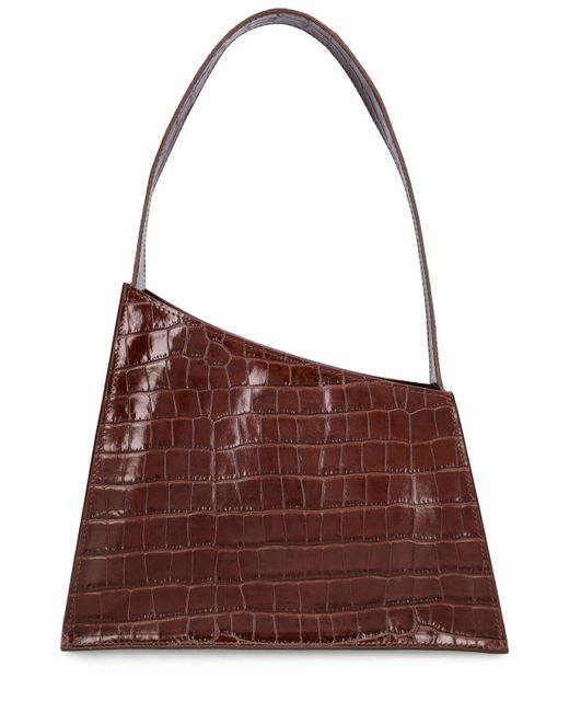 Maccheroni Bag Croc Embossed Dark Brown - Little Liffner