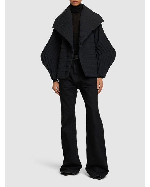 Issey Miyake Black Quilted Belted Short Jacket