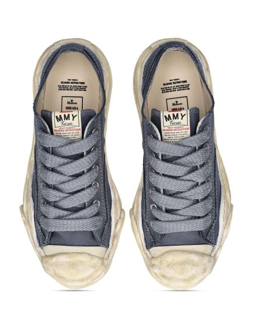 Maison Mihara Yasuhiro Blue Hank Canvas Low Top Sneakers for men