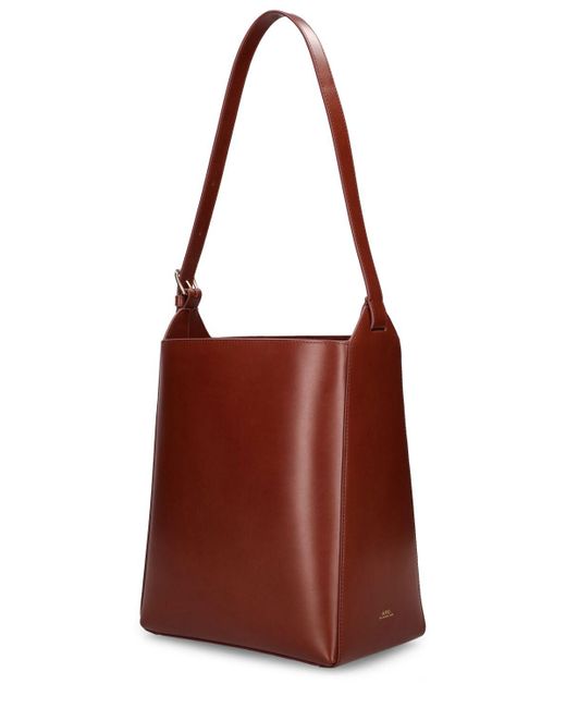 A.P.C. Red Virginie Smooth Leather Shoulder Bag