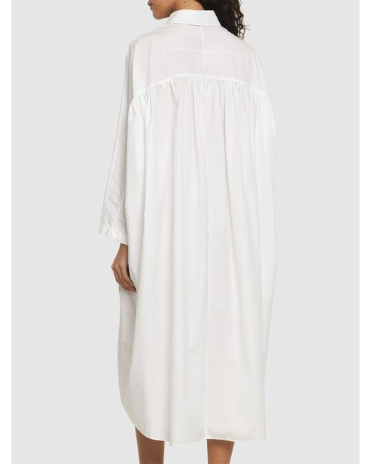Marni White Cotton Poplin L/s Midi Shirt Dress