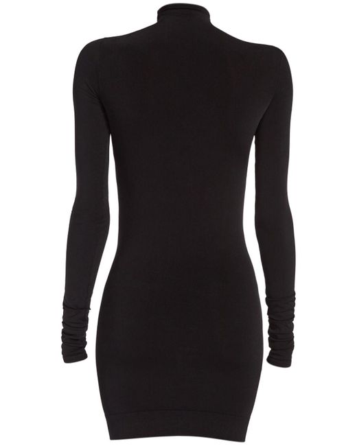 Balenciaga Black Seamless Nylon Blend Mini Dress