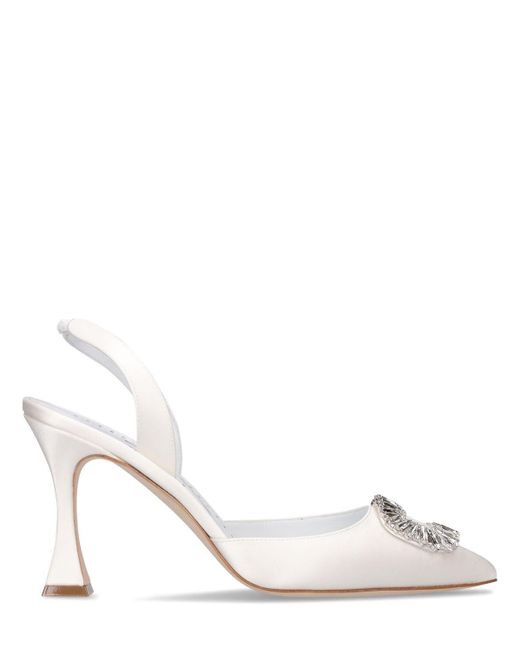 manolo blahnik white satin