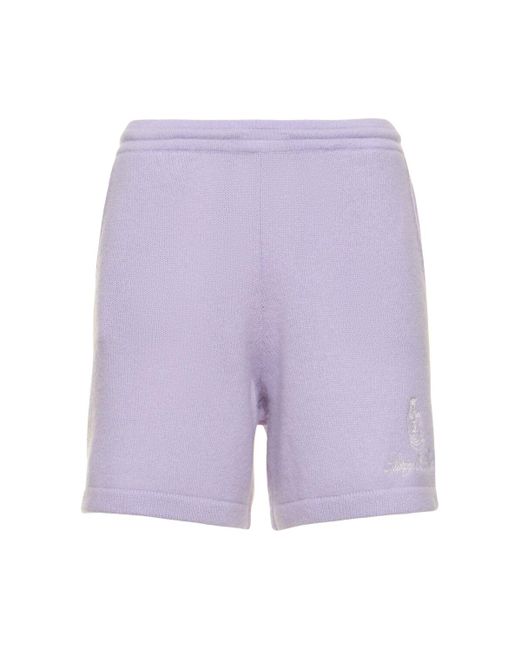 Sporty & Rich Purple Vendome Cashmere Shorts