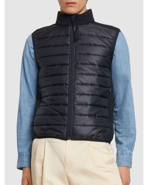 Aspesi Blue Lightweight Quilted Nylon Puffer Vest for men