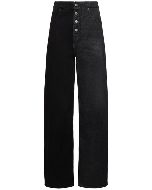 MM6 by Maison Martin Margiela Black Bicolor Straight Denim Jeans