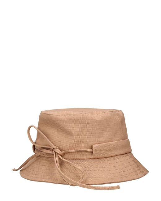 Jacquemus Natural Le Bob Gadjo Cotton Blend Bucket Hat for men