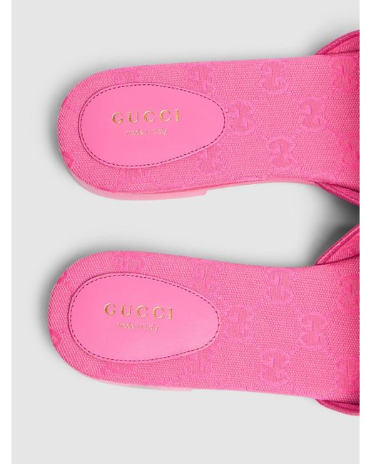 Gucci Interlocking G キャンバススライドサンダル 10mm Pink