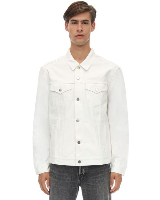 Warren Lotas Europa Custom Design Denim Jacket in White for Men | Lyst
