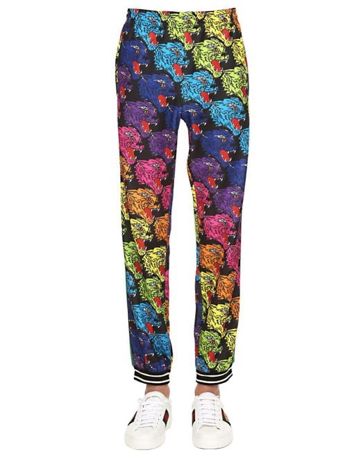 Gucci Multicolor Angry Tiger Printed Jersey Sweatpants for men