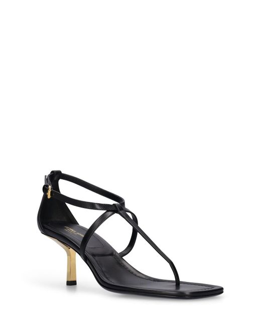 55mm anna leather sandals di Michael Kors in Black