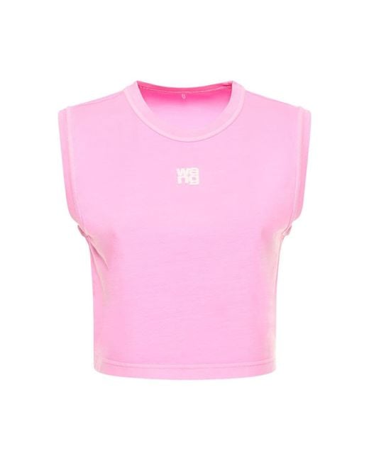 Alexander Wang Pink Essential Muscle Cotton Jersey T-shirt