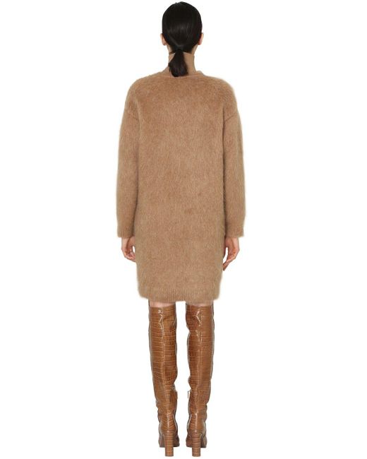 Max Mara Mohair & Wool Blend Knit Dress in Camel (Natural) - Lyst