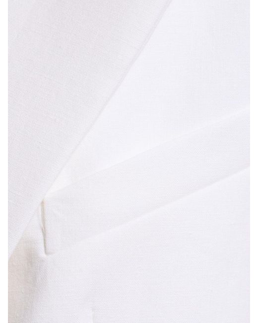 Blazer monopetto in lino di Michael Kors in White