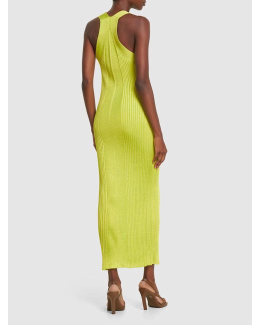 Jil Sander Yellow Midikleid Aus Superfeiner Viskose