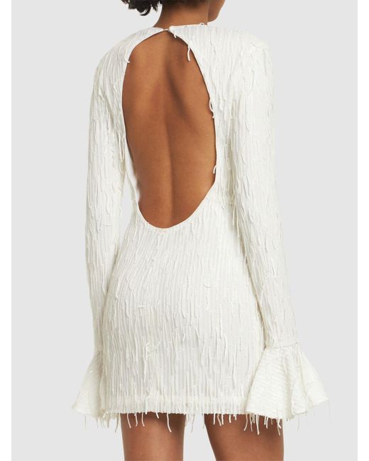 ROTATE BIRGER CHRISTENSEN White Minikleid Aus Mesh "rosita"