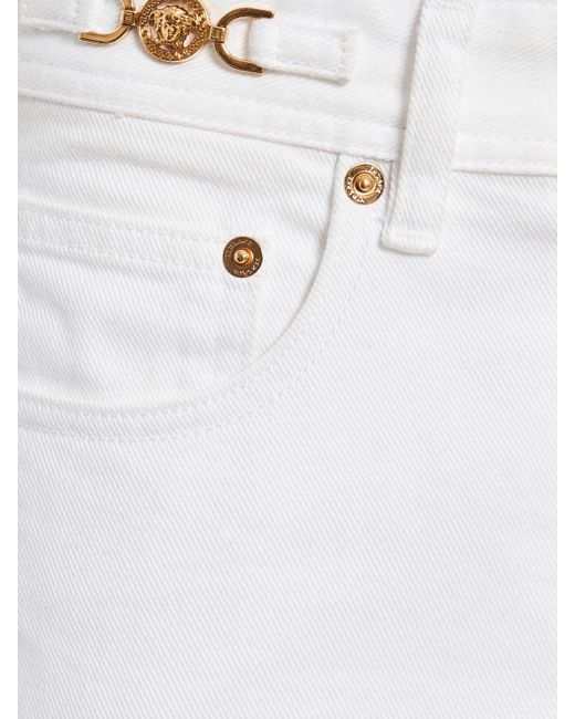 Versace White Jeans Aus Denim Mit Logo