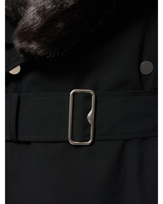 Burberry Black Belted Gabardine Long Trench Coat