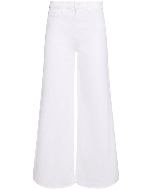Mother White The Undercover Raw Cut Flared Jeans
