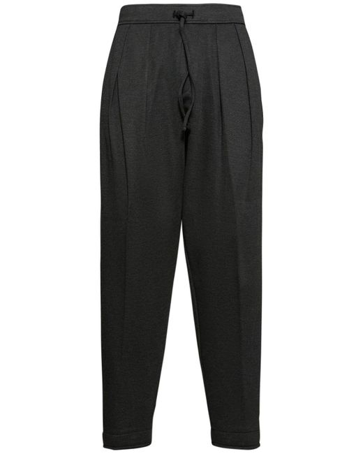 4SDESIGNS Black Inverted Pleat Sweatpants for men