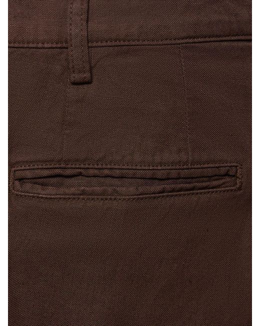 Aspesi Brown Cotton & Linen Pants for men