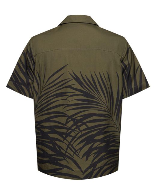 Moncler Green Ferns Printed Cotton Shirt for men