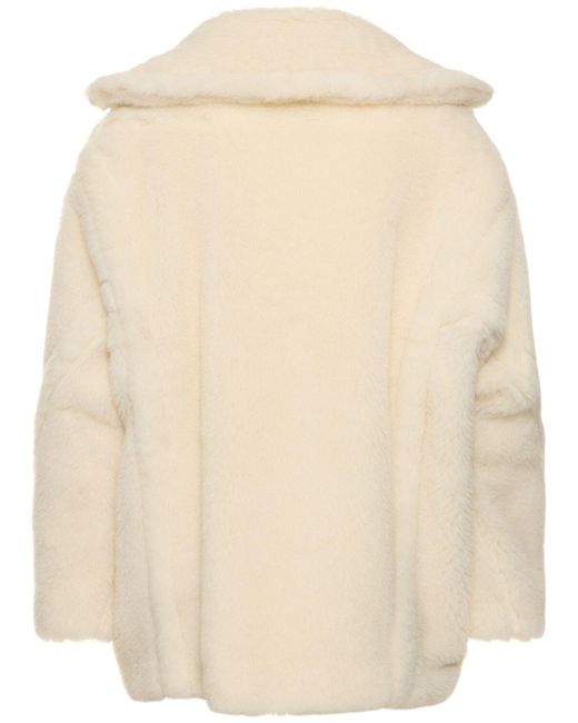 Max Mara Natural Espero Wool Blend Double Breasted Coat