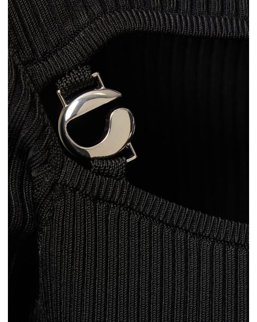 Top in maglia di viscosa / cutout di Coperni in Black