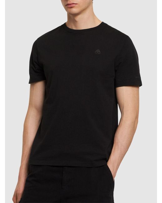 Moose Knuckles Black Satellite Cotton T-shirt for men