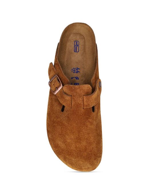 Birkenstock Brown Boston Sfb Suede Leather Loafers for men