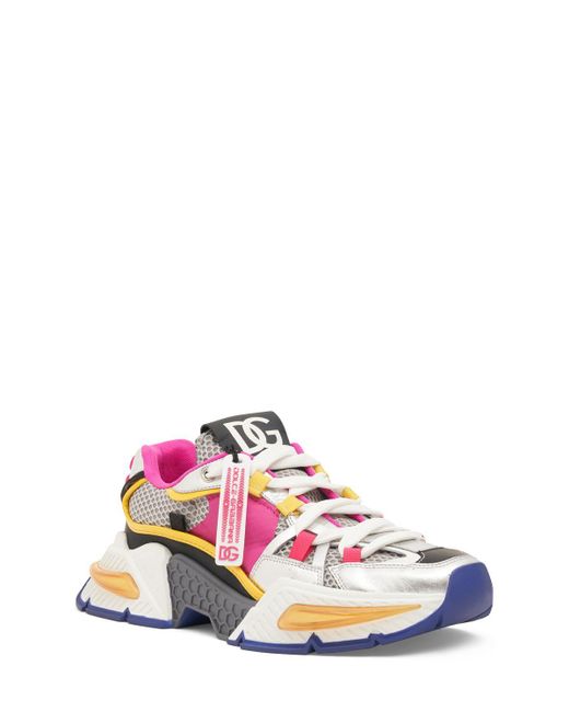 Dolce & Gabbana Pink Air Master Mesh & Leather Sneakers