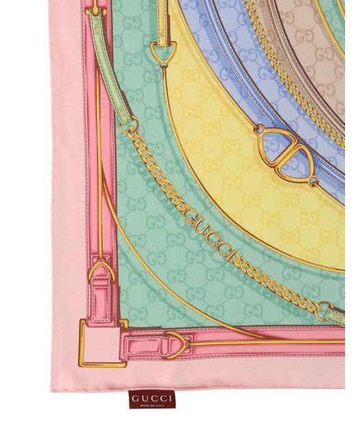 Pañuelo de seda con estampado Gucci de color Pink