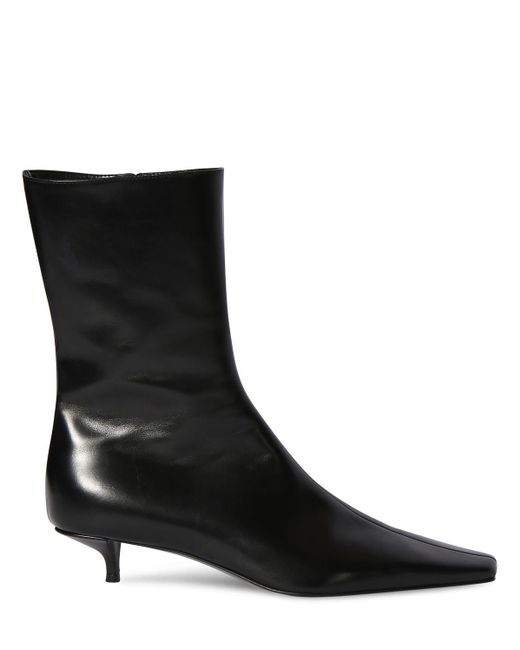 The Row Black Shrimpton 35 Leather Ankle Boots