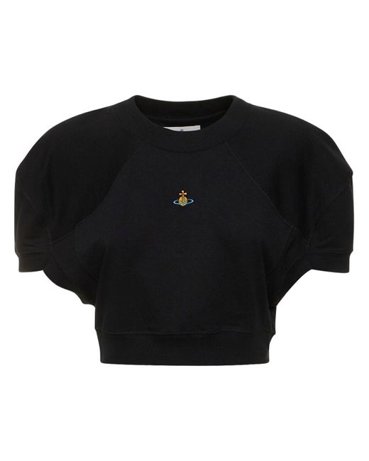 Vivienne Westwood Black Kürzeres T-shirt Aus Baumwolljersey Mit Logo