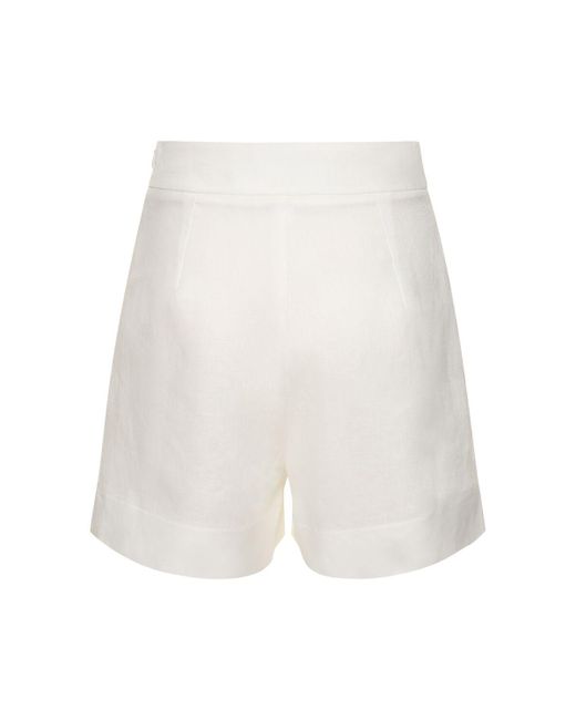 Ermanno Scervino White High Rise Linen Shorts