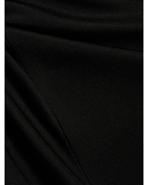 Robe longue asymétrique en jersey ajouré Galvan en coloris Black