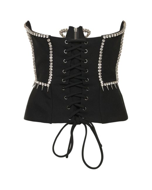 Haut corset embelli avec pointes Area en coloris Noir | Lyst