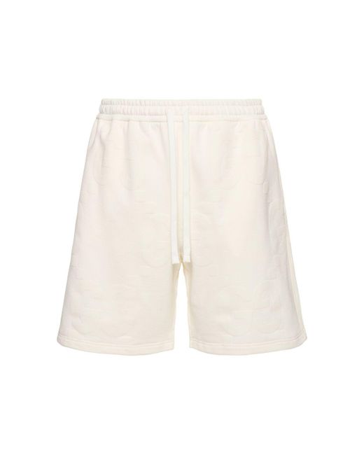 Gucci White Light Felted Cotton Jersey Shorts for men