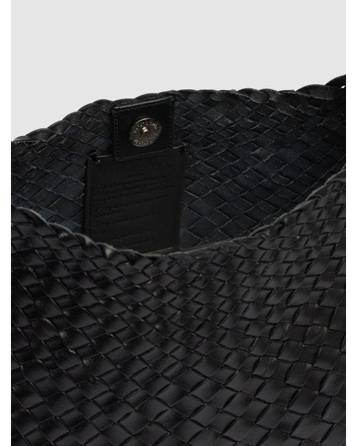 Dragon Diffusion Black Santa Rosa Handwoven Tapered Leather Bag