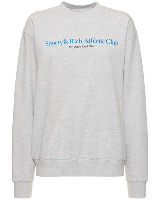 Sporty & Rich White Athletic Club Cotton Sweatshirt