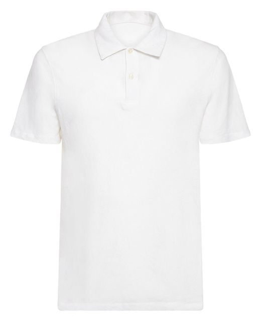 Frescobol Carioca Poloshirt Aus Leinen Und Baumwolle "costantino" in White für Herren