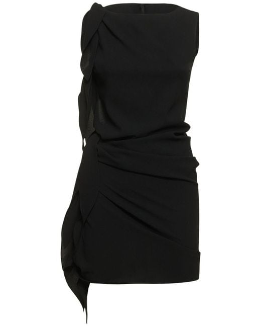 Petar Petrov Stretch Silk Cady Side-tie Mini Dress in Black | Lyst