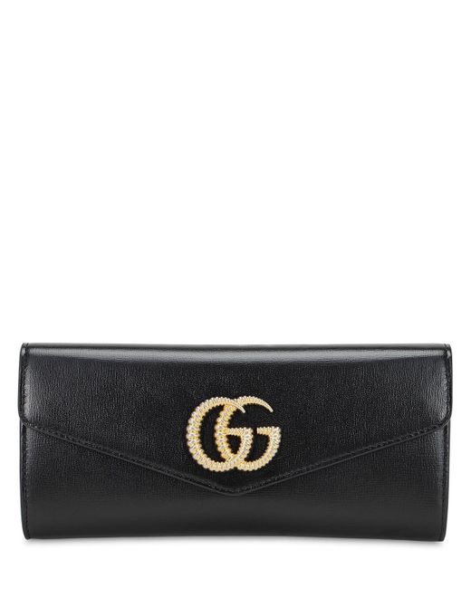 Gucci Double G Broadway Clutch Leather Black