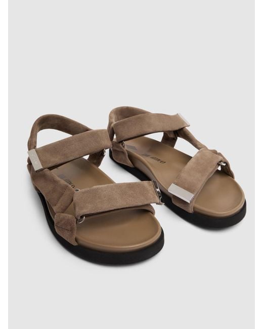 The Attico Brown 20mm Salinas Suede Flatform Sandals
