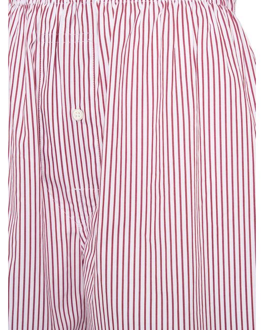 Short en jersey de coton mélangé à rayures Maison Margiela en coloris Pink