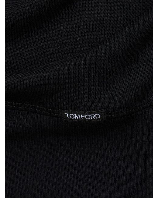 Tom Ford Black Viscose Blend Crew Sweatshirt for men