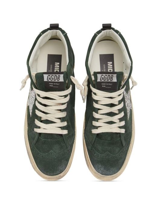 Golden Goose Deluxe Brand Green 20mm Mid Star Suede Sneakers