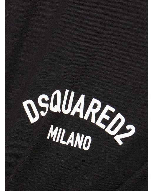 DSquared² Black Milano Logo Printed T-shirt for men