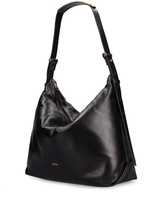 Grand sac porté épaule en cuir leyden Isabel Marant en coloris Black