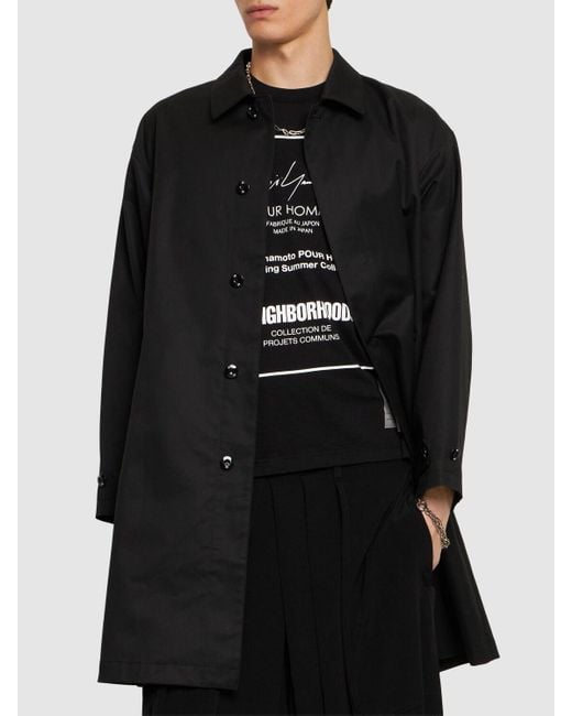 Yohji Yamamoto Black Neighborhood X Yohji Trench Coat for men
